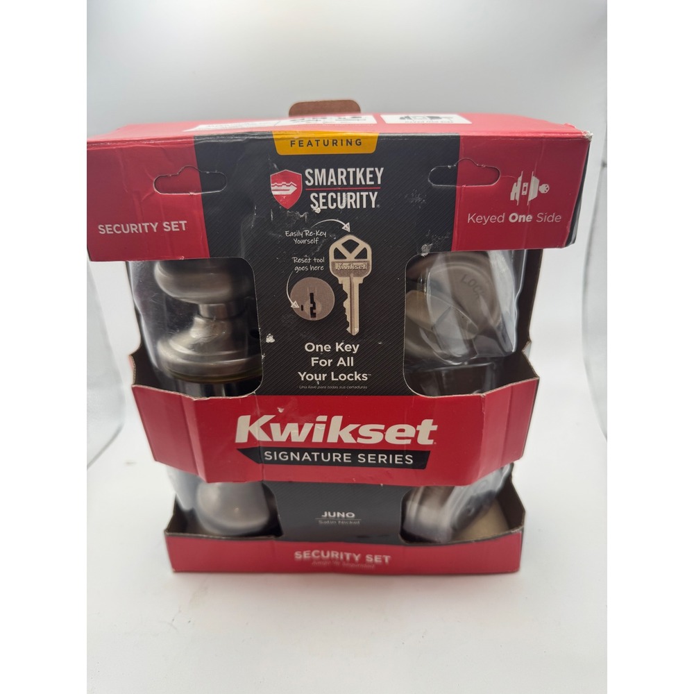 Kwikset‎ Juno Signature Series Security Set Satin Nickel SmartKey 99910-034
